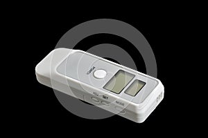 Breath alcohol tester on black background