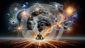 Breath memory release, Ai generated image