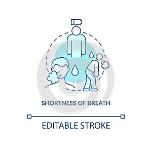 Breath shortness blue concept icon