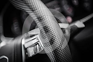 Breathable Car Steering Wheel Cover Material Close Up photo