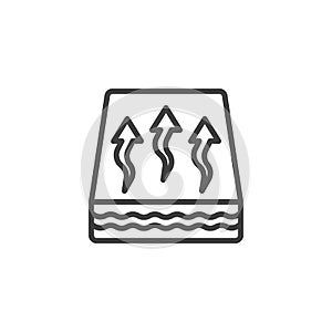 Breathable mattress line icon