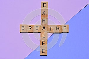 Breathe, Exhale, crossword on purple