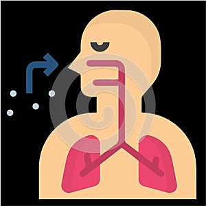 Breathe, inhale, lung, respiratory, snuff icon