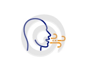 Breathing line icon. Breath difficulties sign. Vector