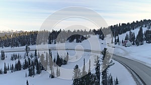 Breathtaking Aerial View of the Scenic Road in Ergaki Park