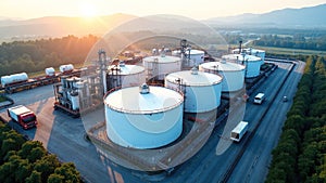 Stunning Aerial Perspective of a Modern Crude Oil Storage Facility A Detailed Look at Industrial Infrastructure and photo
