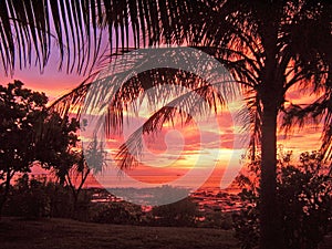 Breathtaking and awe-inspiring sunset over Nightcliff beach. Darwin, NT, Australia