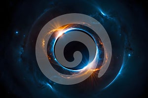 Cosmic Eclipse with Fire and Ice Corona