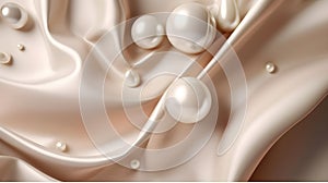 A breathtaking image of a silk and foil pearl background