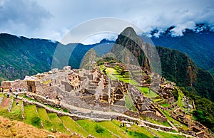 Breathtaking landscape of ancient majestic Machupicchu city photo