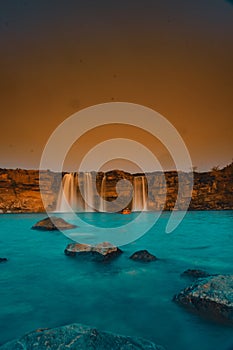 Breathtaking landscape of the Chitrakote Falls on the Indravati River in India