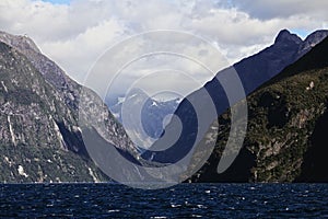 Breathtaking landscape of Milford Sound in New Zealand Fjordland.