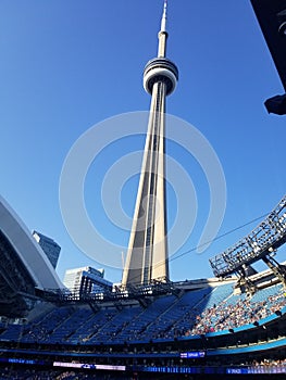 CN Tower View from inside the Roger's Centre