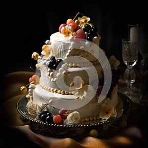 Breathtaking Masterpiece Wedding Cake, Showcasing Exemplary Artistry, Commemorating a Lifetime of Love