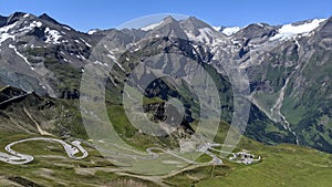 Breathtaking mountain peaks of the Austrian Alps. Grossglockner High Alpine road.