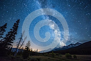 Stunning starry sky with countless stars at night photo