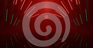 Breathtaking Neon Glow Futuristic Red Empty Cinematic Volumetrics Red Game Background 3D Render photo