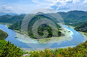 Breathtaking panoramic view of the Canyon of River Crnojevic near Skadar Lake, Montenegro