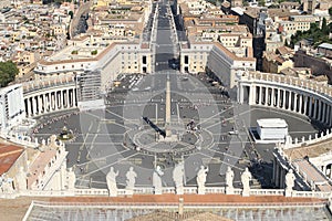 Breathtaking panoramic view of St. Peter's square in Vatican Cit