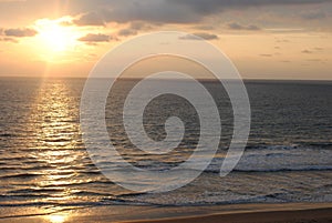 Breathtaking peaceful sunset captured at the beach