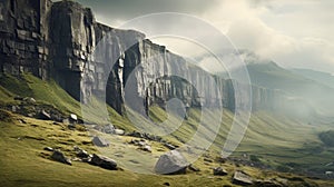 Dreamy Cliff In The Hindu Yorkshire Dales - Photorealistic Landscape Image photo