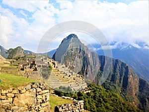 Breathtaking sacred site of ancient Inkas in Machu Picchu, Peru