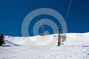 Breathtaking scenery on the snowy slopes of Vasilitsa ski center, Grevena, Greece