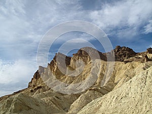 Breathtaking shot of Golden Canyon dry mountains in Death Valley in California USA