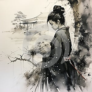 Breathtaking Sumi-e Ink Painting