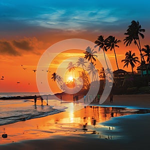 Breathtaking Sunset Over the Beaches of Goa