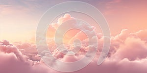 Breathtaking sunset with a sky painted in soft pink hues. AI generative
