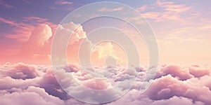 Breathtaking sunset with a sky painted in soft pink hues. AI generative