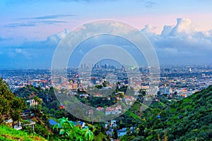 Breathtaking Sunset View of Los Angeles from Runyon Canyon Overlook