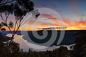 Breathtaking sunset views over Lake Burragorang, Australia