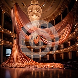 Breathtaking Symphony Hall with Luxurious Silk and Satin Drapes