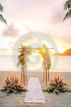 Breathtaking Tropical Beach Wedding at Sunset photo