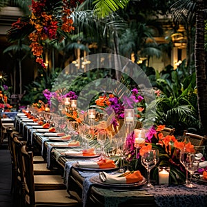 Breathtaking Tropical Paradise Dining Setup