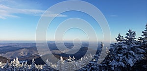 Is breathtaking Vermont panorama Midwinter Killington Vermont  Green mountains vista