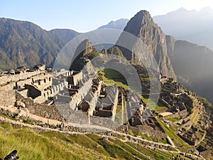Breathtaking view of abandoned Machu Picchu in Andes Mountains, Peru