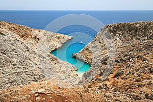 Breathtaking view above the Seitan Limania beach