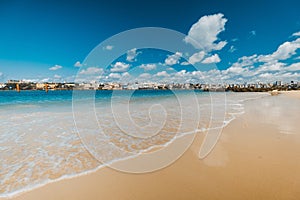 Breathtaking view of the beach and the sea under the blue sky captured in Mombasa, Kenya