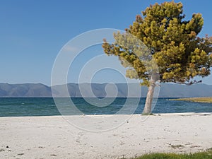 Breathtaking view of the beach side in Sevan Lake, Armenia