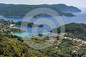 breathtaking view of the cliffs and beaches of the greek island of corfu