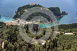 breathtaking view of the cliffs and beaches of the greek island of corfu