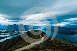 Breathtaking view of the famous Roys Peak in New Zealand