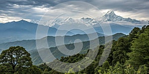 Himalayan Mountains View from Mt. Shivapuri, Shivapuri Nagarjun National Park photo