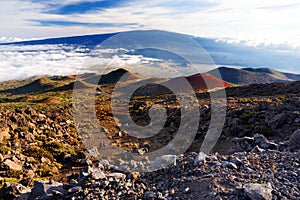 Breathtaking view of Mauna Loa volcano on the Big Island of Hawaii. photo