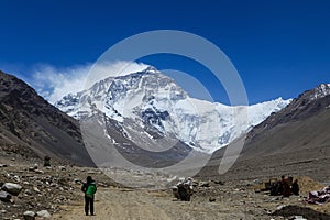 Breathtaking view of the north face of Everest mountain,Tibet