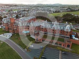 Breathtaking view of Slieve Donard Hotel in Newcastle Country Down at sunset