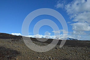 Breathtaking view of snow capped mountains in Iceland